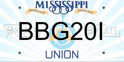 BBG20I Mississippi License Plate