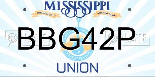 BBG42P Mississippi License Plate