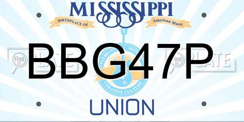 BBG47P Mississippi License Plate