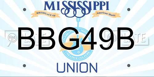 BBG49B Mississippi License Plate