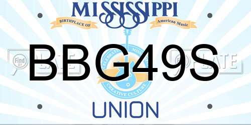 BBG49S Mississippi License Plate
