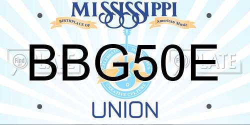 BBG50E Mississippi License Plate
