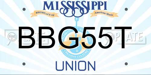 BBG55T Mississippi License Plate