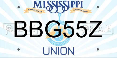 BBG55Z Mississippi License Plate