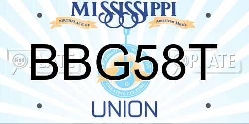 BBG58T Mississippi License Plate