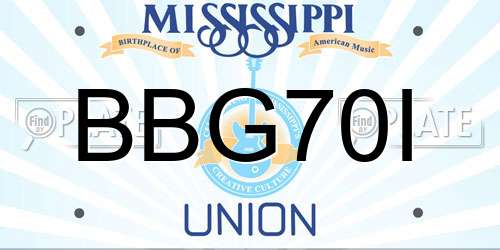 BBG70I Mississippi License Plate