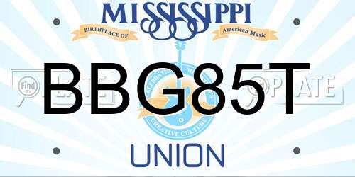 BBG85T Mississippi License Plate