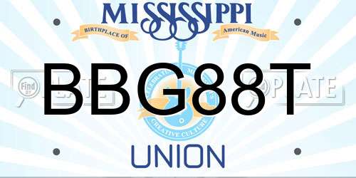 BBG88T Mississippi License Plate