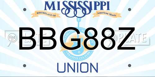 BBG88Z Mississippi License Plate