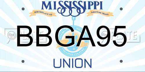 BBGA95 Mississippi License Plate