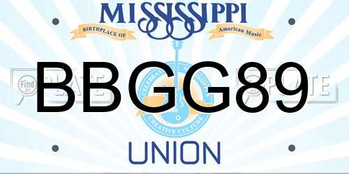 BBGG89 Mississippi License Plate