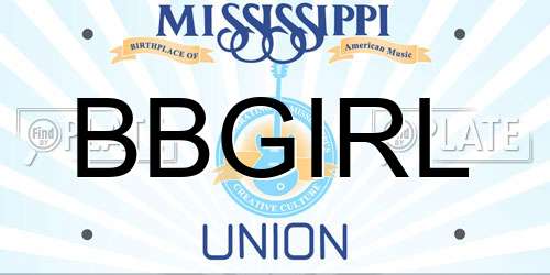 BBGIRL Mississippi License Plate
