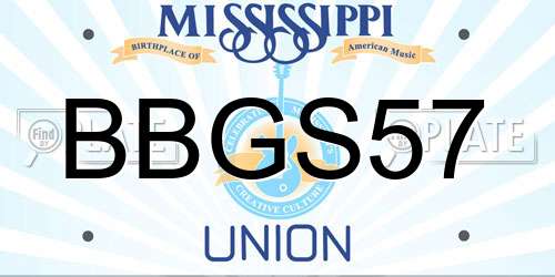 BBGS57 Mississippi License Plate