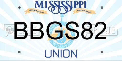 BBGS82 Mississippi License Plate