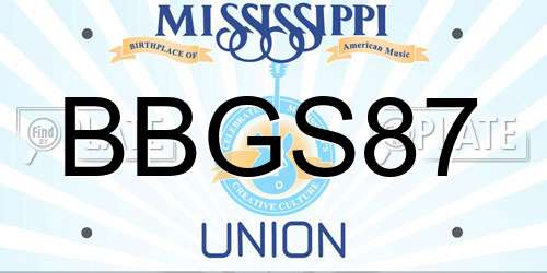 BBGS87 Mississippi License Plate