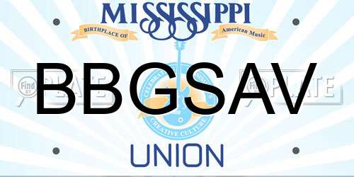 BBGSAV Mississippi License Plate