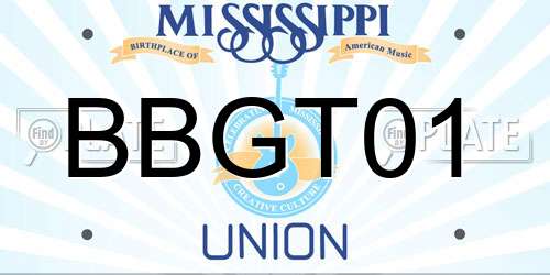 BBGT01 Mississippi License Plate