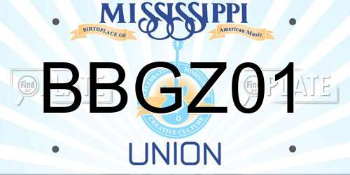 BBGZ01 Mississippi License Plate