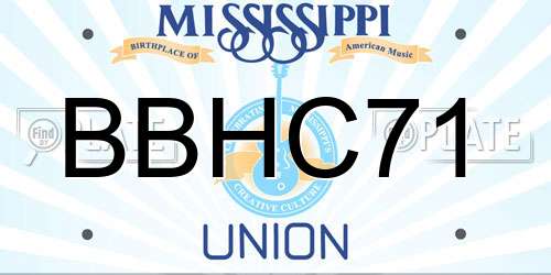 BBHC71 Mississippi License Plate