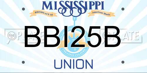 BBI25B Mississippi License Plate