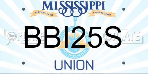 BBI25S Mississippi License Plate