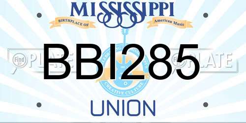 BBI285 Mississippi License Plate