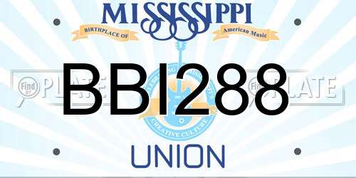 BBI288 Mississippi License Plate