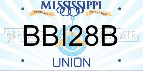 BBI28B Mississippi License Plate