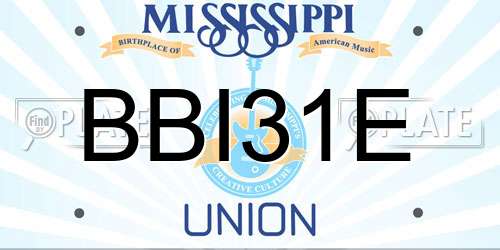BBI31E Mississippi License Plate