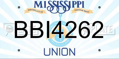 BBI4262 Mississippi License Plate