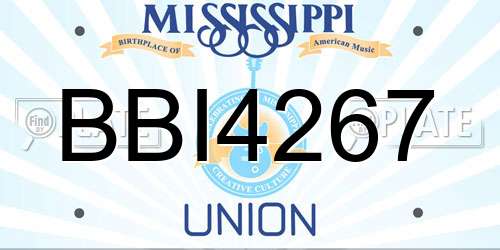 BBI4267 Mississippi License Plate