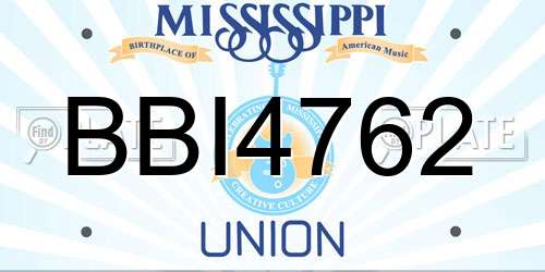 BBI4762 Mississippi License Plate