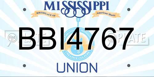 BBI4767 Mississippi License Plate
