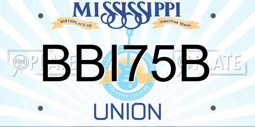 BBI75B Mississippi License Plate