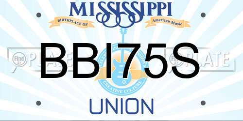 BBI75S Mississippi License Plate