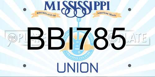 BBI785 Mississippi License Plate