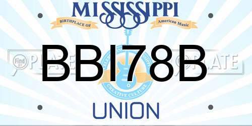 BBI78B Mississippi License Plate