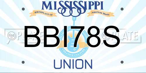 BBI78S Mississippi License Plate