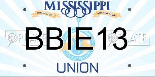 BBIE13 Mississippi License Plate