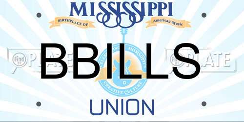 BBILLS Mississippi License Plate
