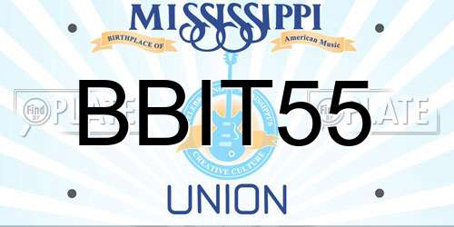 BBIT55 Mississippi License Plate