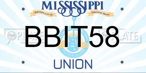 BBIT58 Mississippi License Plate