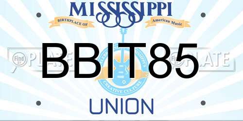 BBIT85 Mississippi License Plate