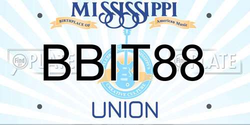 BBIT88 Mississippi License Plate