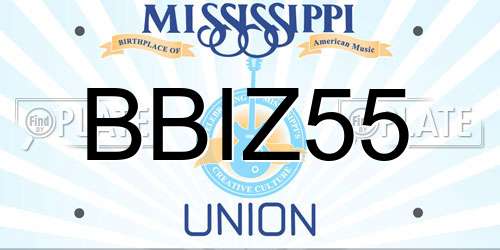 BBIZ55 Mississippi License Plate
