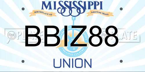 BBIZ88 Mississippi License Plate
