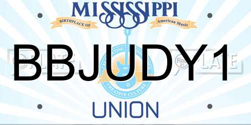 BBJUDY1 Mississippi License Plate