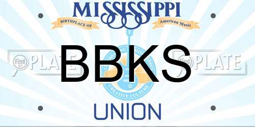 BBKS Mississippi License Plate