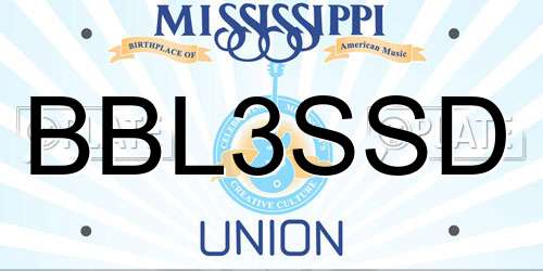 BBL3SSD Mississippi License Plate