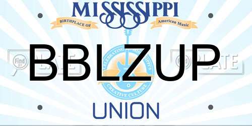BBLZUP Mississippi License Plate